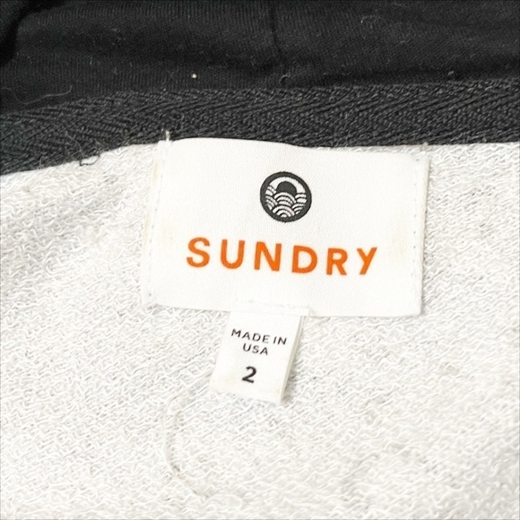 Sundry leopard hoodie hooded sweatshirt soft stretchy knit loungewear gray black - Picture 6 of 11